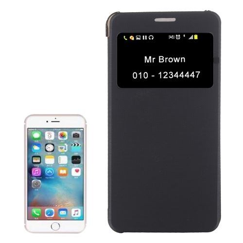 iPhone 8 Housse Etui Cuir PU Noir Horizontal Fenètre ALS40487