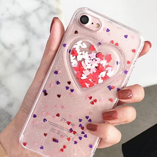 iPhone 8 Coque Protection TPU Transparent cœur brillant ALS40519