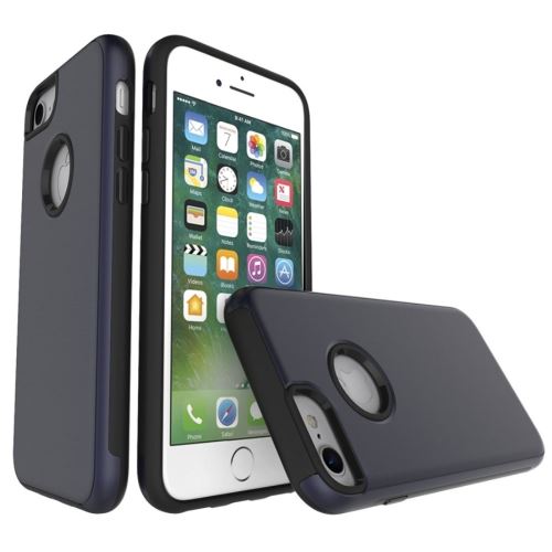 iPhone 8 Coque Protection Plastique Bleu Effet brossé ALS40556
