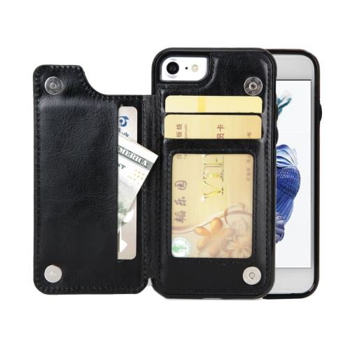 iPhone 8 Housse Etui Cuir PU Noir Texture Peau 7 ALS40591