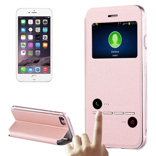 iPhone 8 Housse Etui Cuir PU Rose Horizontal Fenètre ALS40599