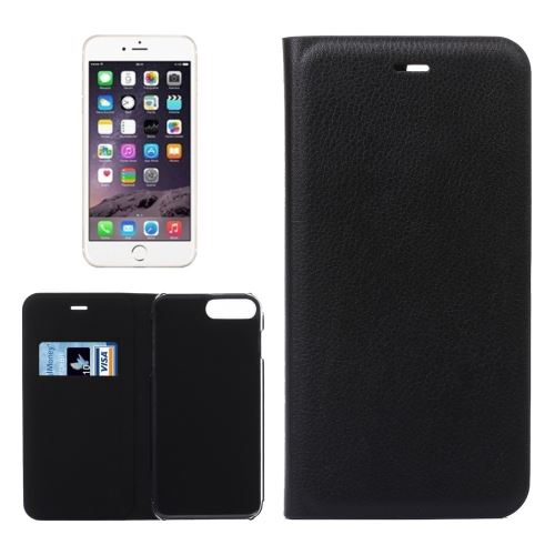 iPhone 8 Housse Etui Cuir PU Noir Texture Litchi ALS40611