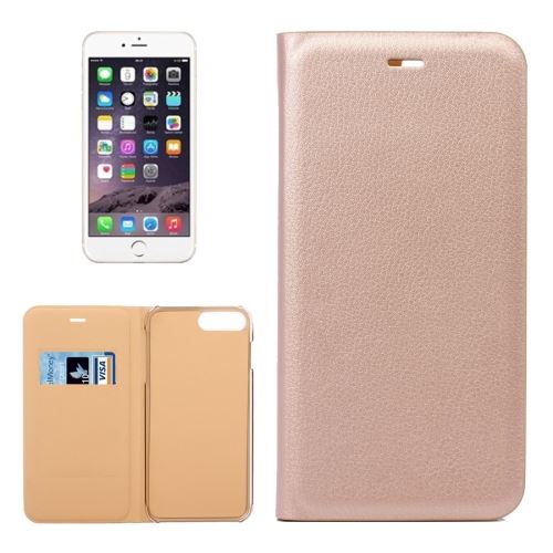 iPhone 8 Housse Etui Cuir PU Doré Texture Litchi ALS40616