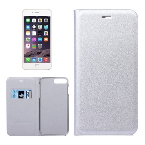 iPhone 8 Housse Etui Cuir PU Argenté Texture Litchi ALS40619
