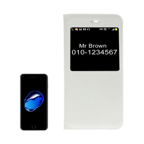 iPhone 8 Housse Etui Cuir PU Blanc Texturé Fenêtre ALS40647