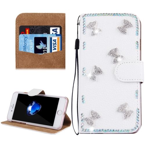 iPhone 8 Housse Etui Cuir PU Bijoux Incrusté nœuds papillons ALS40739
