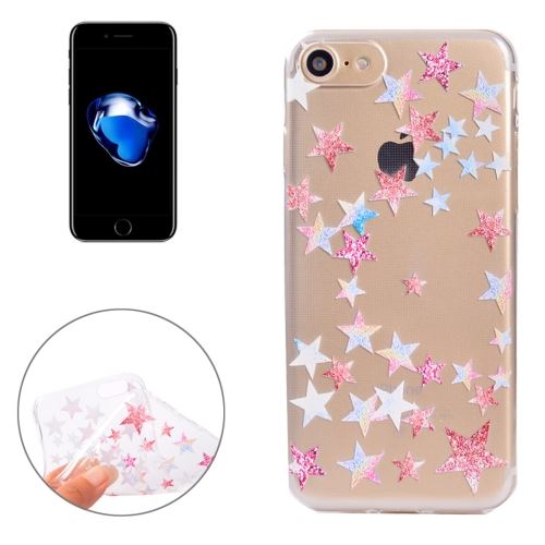 iPhone 8 Coque Protection TPU pluie etoiles coloré ALS40756