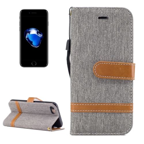 iPhone 8 Housse Etui Cuir PU Gris Texture Tissus ALS40775