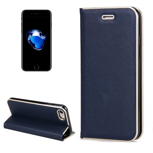 iPhone 8 Housse Etui Cuir PU Bleu Texture Peau ALS40783