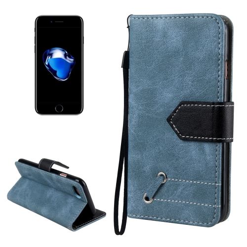 iPhone 8 Housse Etui Cuir PU Bleu Effet Peau rétro ALS40800