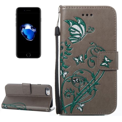 iPhone 8 Housse Etui Cuir PU Gris Texture Peau ALS40815