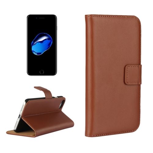 iPhone 8 Housse Etui Cuir PU Marron Horizontal ALS40883