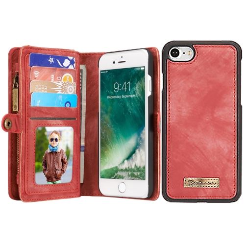 iPhone 8 Housse Etui Cuir PU Rouge Detachable ALS40892