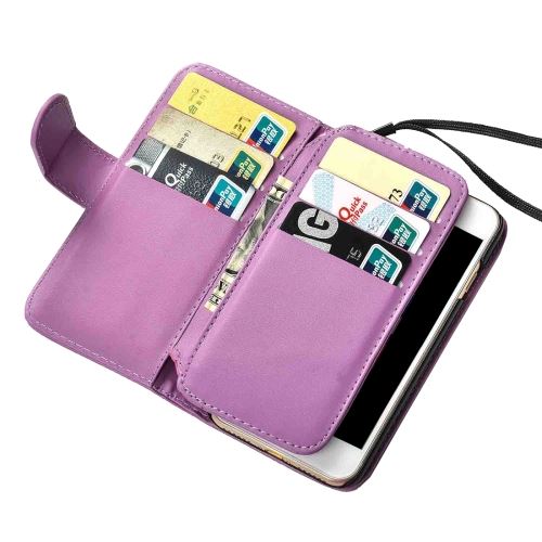 iPhone 8 Housse Etui Cuir PU Violet Texturé Fenêtre ALS41001