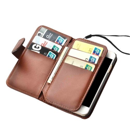 iPhone 8 Housse Etui Cuir PU Marron Texturé Fenêtre 7 ALS41009