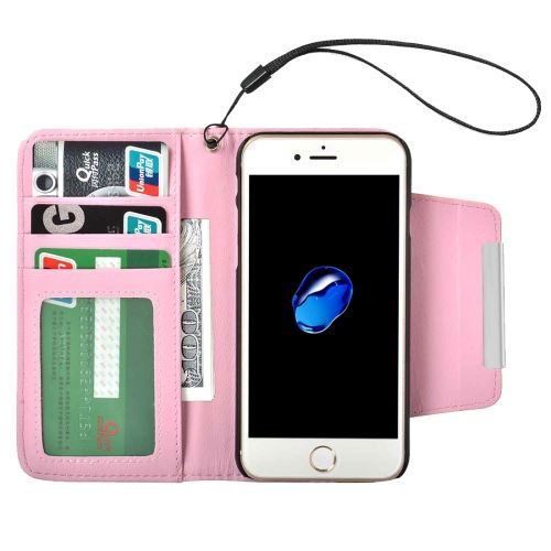 iPhone 8 Housse Etui Cuir PU Rose Texturé ALS41014