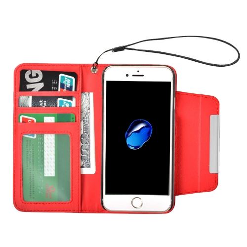 iPhone 8 Housse Etui Cuir PU Rouge Texturé ALS41026