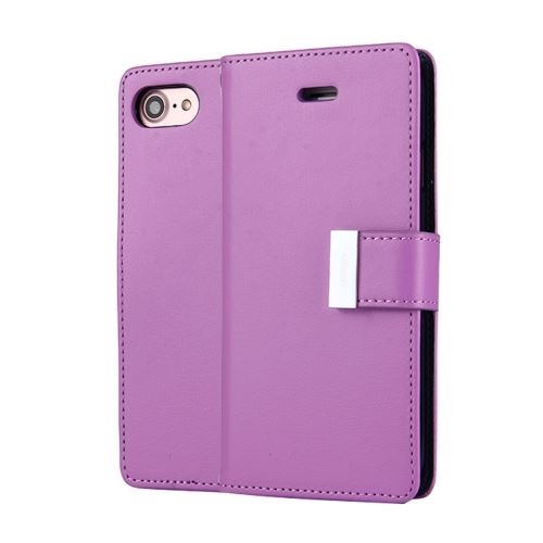 iPhone 8 Housse Etui Cuir PU Violet Texture Peau ALS41086