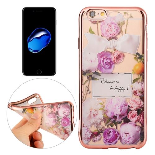 iPhone 8 Coque Protection TPU Rose Fleurs rose Electroplating ALS41166