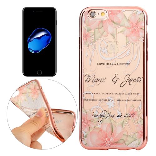 iPhone 8 Coque Protection TPU Fleurs mariage Electroplating 7 ALS41169