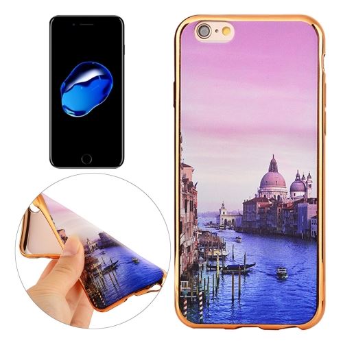 iPhone 8 Coque Protection TPU paysages Electroplating ALS41174