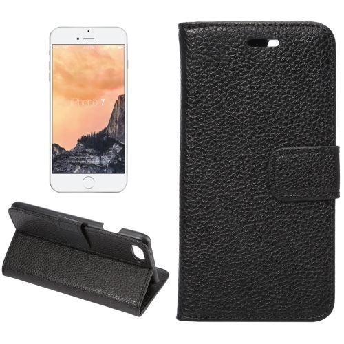 iPhone 8 Coque housse Cuir PU Noir Horizontal ALS41274