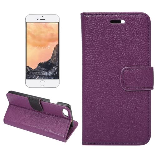 iPhone 8 Coque housse Cuir PU Violet Horizontal ALS41277