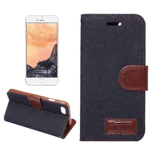 iPhone 8 Coque housse Cuir PU Noir Texture Tissus ALS41281