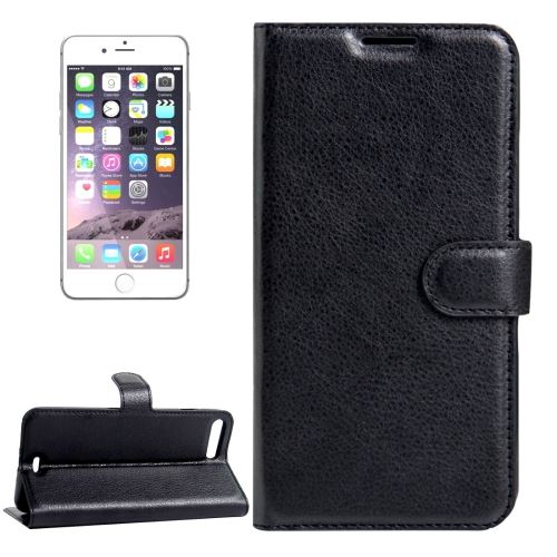 iPhone 8 Plus Coque housse Cuir PU Noir Texture Litchi ALS41297
