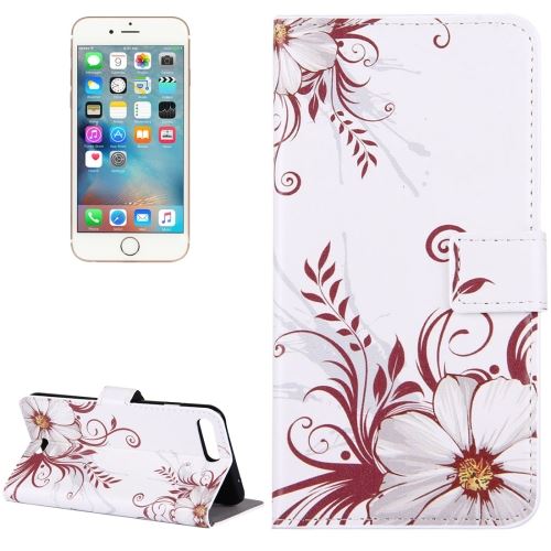 iPhone 8 Plus Coque housse Cuir PU Fleurs ALS41321