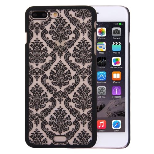 iPhone 8 Plus Coque Protection Plastique Noir Fleurs ALS41334