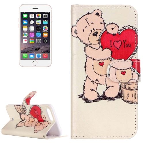 iPhone 8 Plus Coque housse Cuir PU Ourson ALS41357