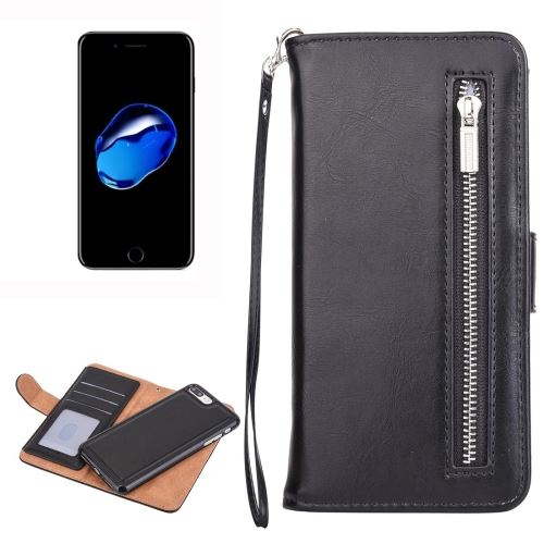 iPhone 8 Plus Housse Etui Cuir PU Noir Texture Peau ALS41478