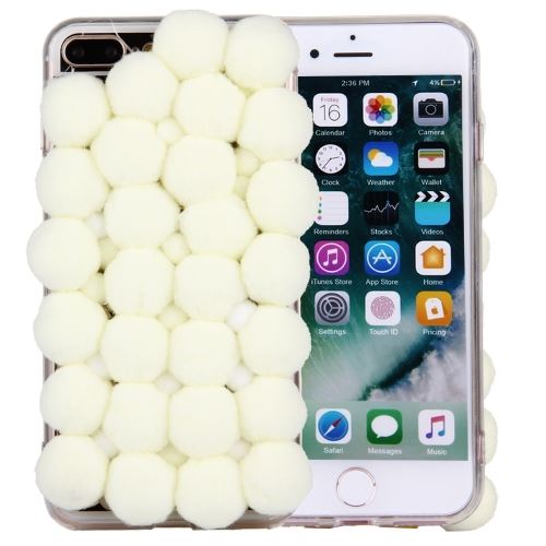 iPhone 8 Plus Coque Protection TPU Beige Effet Pompons D ALS41585