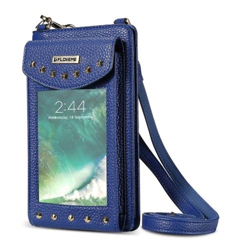 iPhone 8 Plus Housse Etui Cuir PU Bleu Horizontal ALS41610