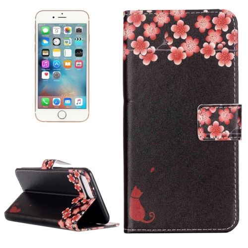 iPhone 8 Plus Housse Etui Cuir PU Fleurs de Cerisier ALS41650