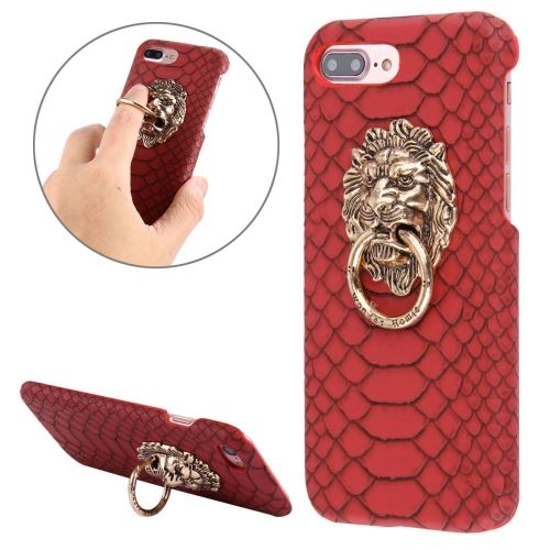 iPhone 8 Plus Coque Protection Plastique Rouge texture Peau de Serpent ALS41705