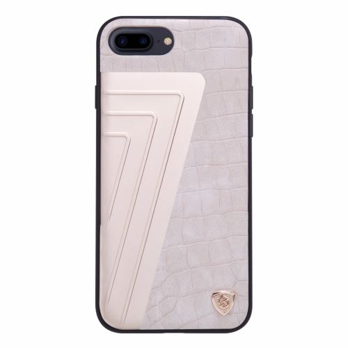 iPhone 8 Plus Housse Etui Cuir PU Blanc Texture Crocodile ALS41733