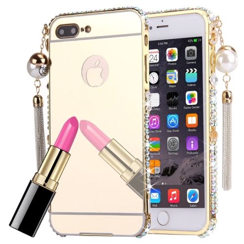 iPhone 8 Plus Coque Protection Plastique Doré Bijoux ALS41930