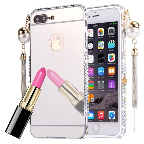 iPhone 8 Plus Coque Protection Plastique Argenté Bijoux ALS41933