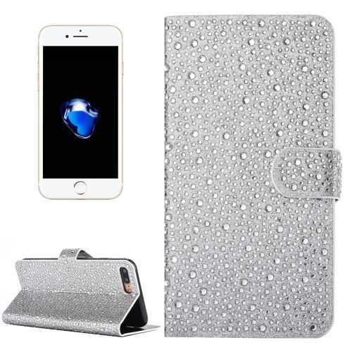 iPhone 8 Plus Housse Etui Cuir PU Argenté Effet Goutte d'eau ALS42956