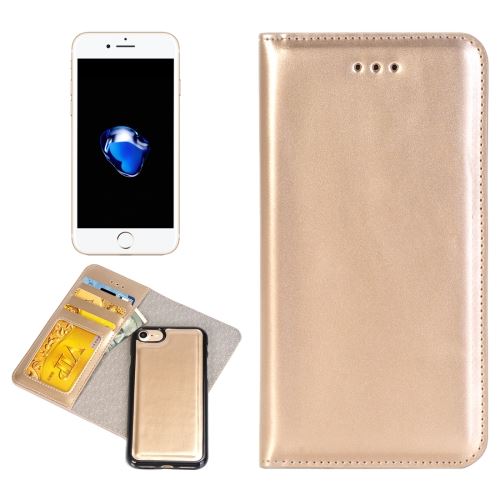 iPhone 8 Plus Housse Etui Cuir PU Doré in coque Portefeuille ALS42967