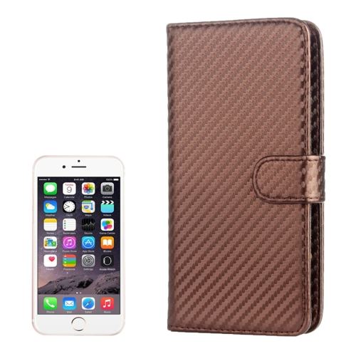 iPhone 8 Plus Housse Etui Cuir PU Café Effet Carbone ALS42995