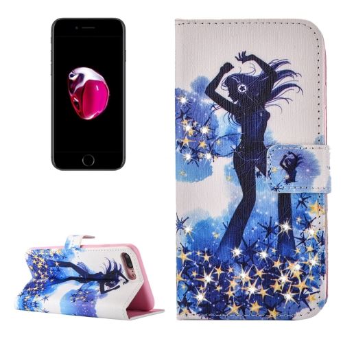 iPhone 8 Plus Housse Etui Cuir PU Bleu Bijoux ALS43003