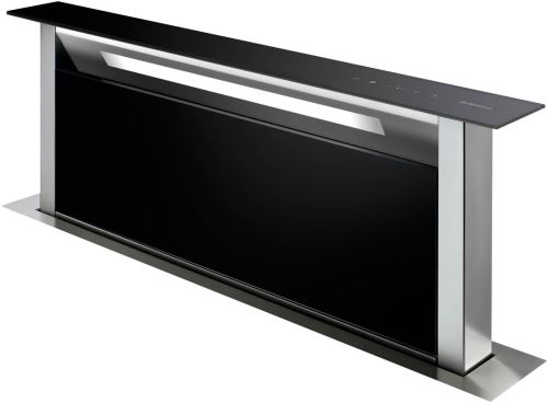 De Dietrich Fascination Dhd7961b - Hotte - Courant Descendant Télescopique - Niche - Largeur : 85.7 Cm - Profondeur : 11.7 Cm - Evacuation & Recyclage - Verre Inox/noir