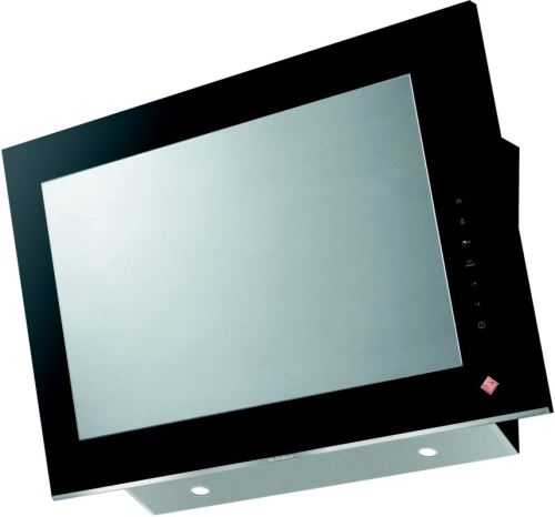 De Dietrich Fascination DHV7962X - Hotte - hotte décorative - largeur : 90 cm - profondeur : 37 cm - extraction et recirculation (avec kit de recirculation supplémentaire) - verre inox/noir