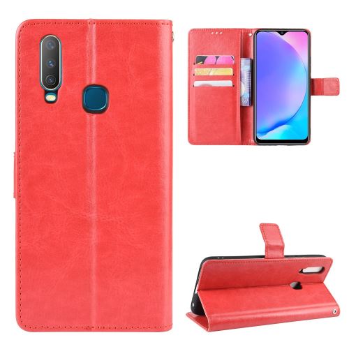 Etui en PU Cheval fou rouge pour votre Vivo Y17/Y15/Y35