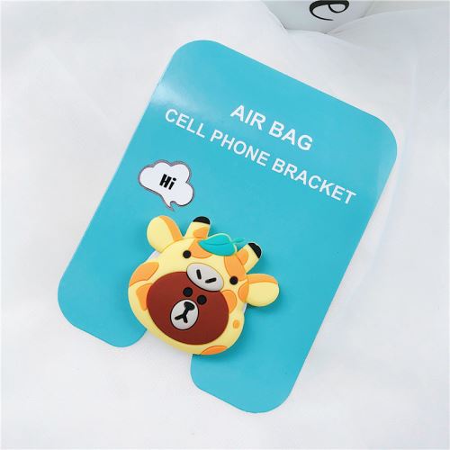 Support de téléphone mignon de bande dessinée universelle Tête de cerf en silicone à feuilles vertes