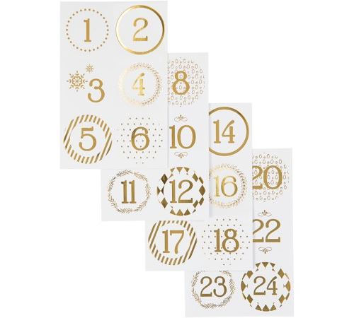  Vivi Gade Chiffres autocollant de calendrier de l'Avent, d: 40 mm, fe