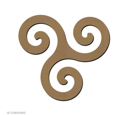 Forme en bois à décorer - Symbole Breton - Triskèle - 7 x 7,5 cm